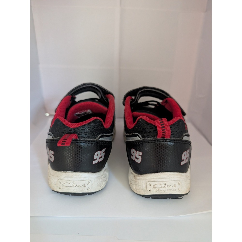 Lightning McQueen Boys Sneakers Shoes Sz 11 Light Up Cars 95 Racing Black Red - Picture 4 of 16